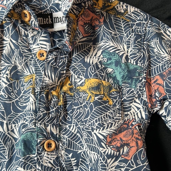 Dino collared button up onesie 🦕 NWOT - Picture 1 of 3